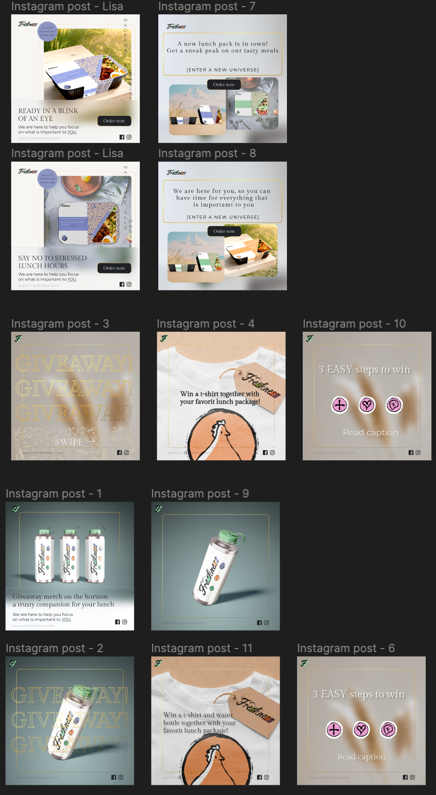 a few social media post with the mockups